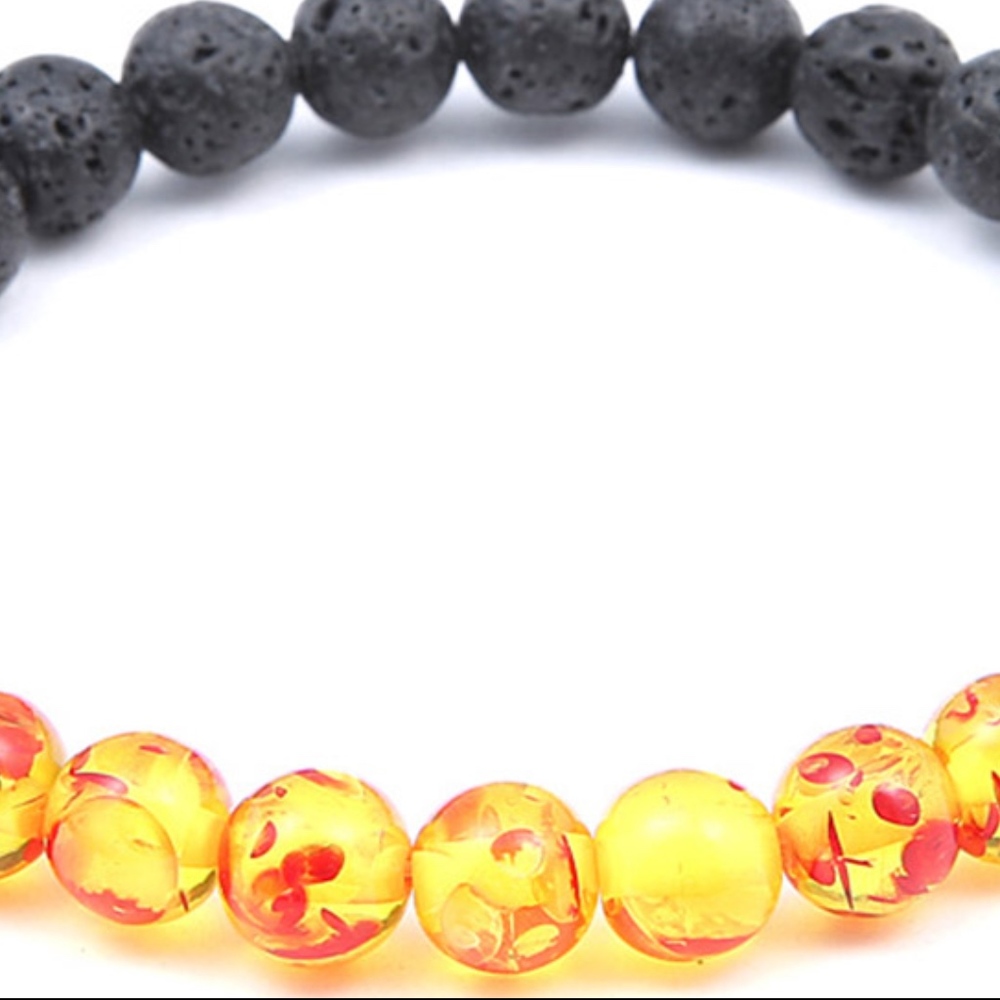 Volcanic Fire Lava Rock Bead Diffuser Bracelet - Picture 5 of 6